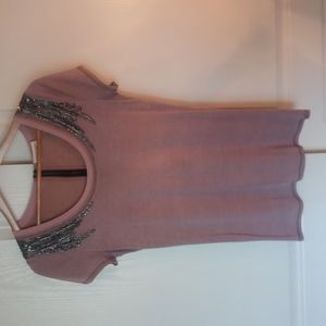 Miss Me Bling t-shirt cap sleeve size medium back zip detail